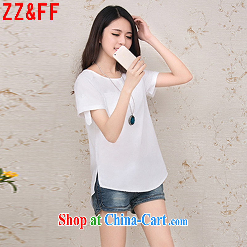 ZZ &FF 2015 summer new, larger female cotton mA short-sleeve T-shirt girl DX 536 white XXXXXL, ZZ &FF, shopping on the Internet