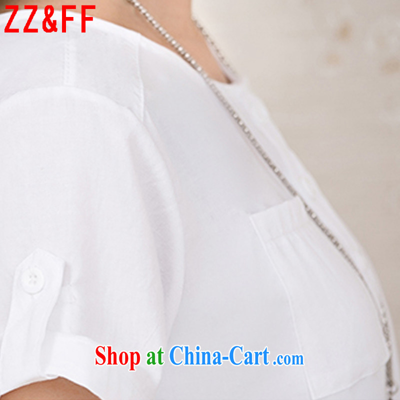 ZZ &FF 2015 summer new, larger female cotton mA short-sleeve T-shirt girl DX 536 white XXXXXL, ZZ &FF, shopping on the Internet