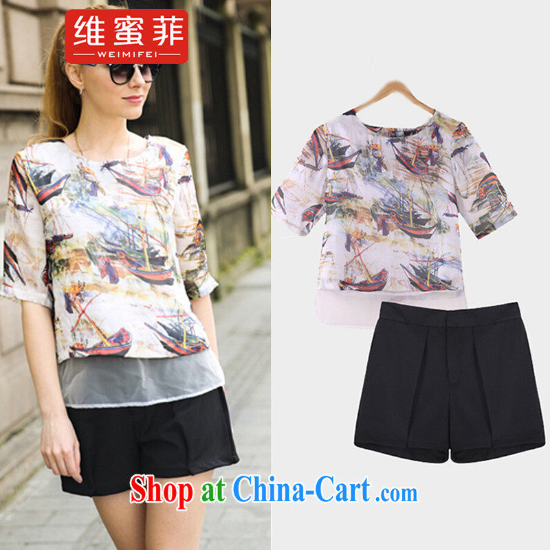 The honey , summer new thick mm video thin ice woven shirts T shirts shorts and the fertilizer package picture color 3XL