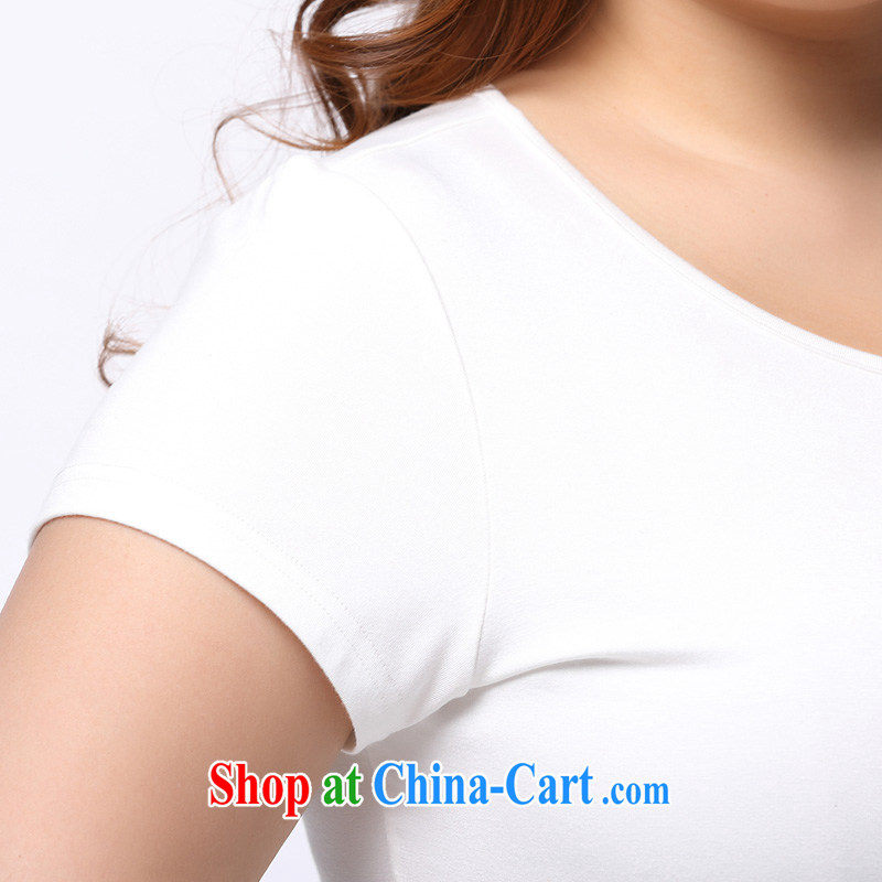The Erez mark 2015 new emphasis on the MM code female short-sleeved T shirt Korean fat people dress the fat and solid T-shirt summer 1158 white XXXL (recommended chest of 126 cm), the Erez. mark (OLAZY . MARK), online shopping