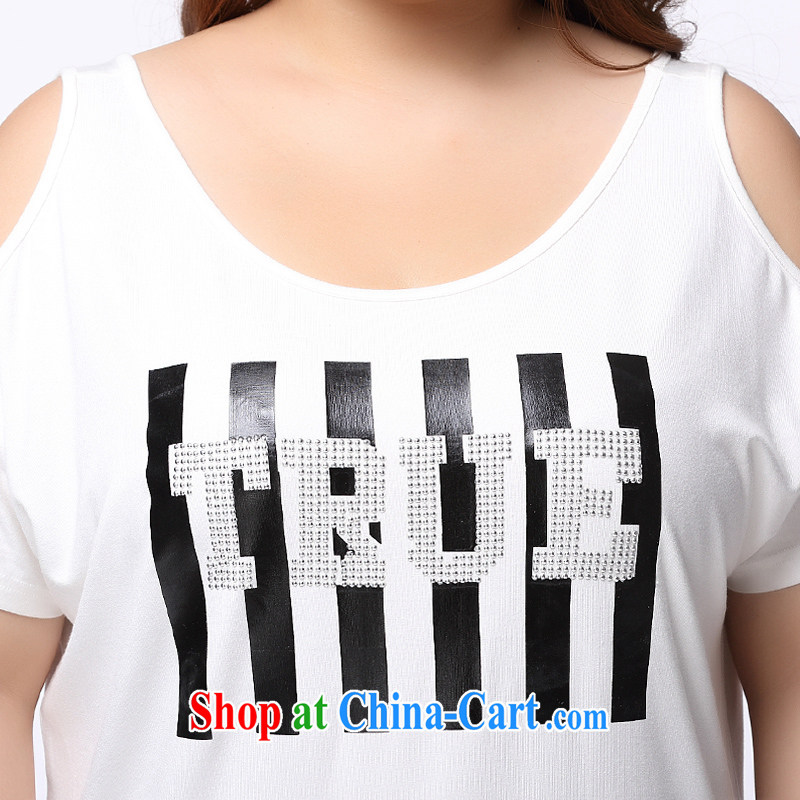 The Erez mark 200 Jack mm thick and is indeed increasing, female short-sleeved shirt T girl thick sister graphics thin solid T-shirt T-shirt summer new 1159 white XXXL (recommended chest of 126 cm and the Erez. mark (OLAZY . MARK), online shopping