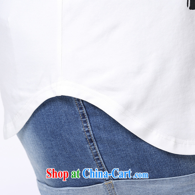The Erez mark Korean version on the MM is indeed increasing, female with a short-sleeved shirt T round-collar graphics thin solid T-shirt T-shirt summer new 2015 1162 white XXXL (recommended chest of 126 cm), the Erez. mark (OLAZY . MARK), online shopping
