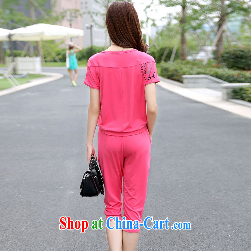 Ratio of 2015, thick MM summer sport and leisure package the code female Korean version of the new stylish short-sleeve two-piece red XL, than to (BEIDANY), shopping on the Internet