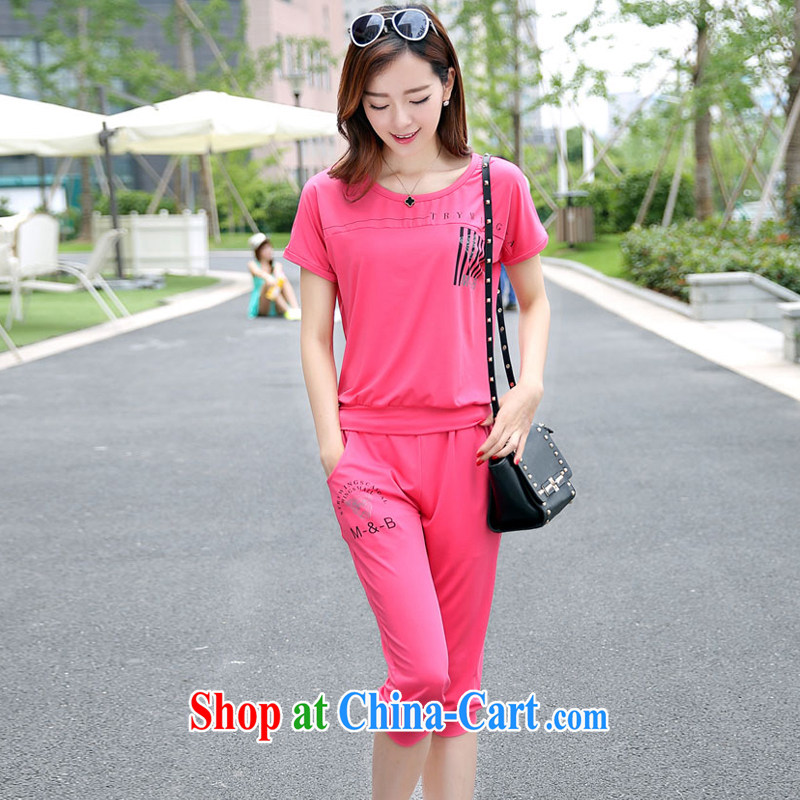 Ratio of 2015, thick MM summer sport and leisure package the code female Korean version of the new stylish short-sleeve two-piece red XL, than to (BEIDANY), shopping on the Internet