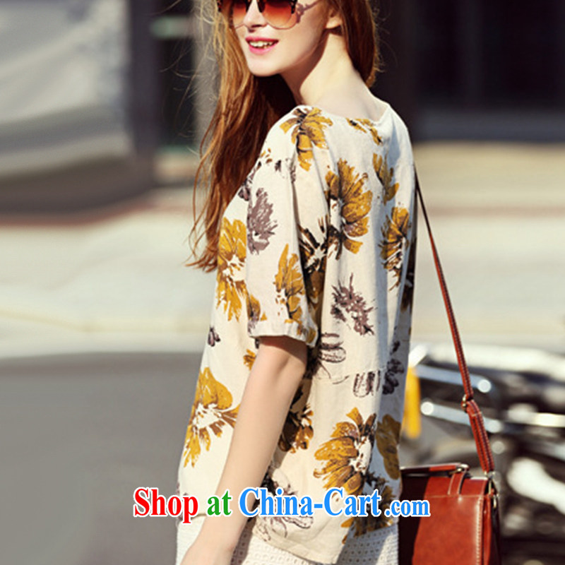 Lehman Ronnie lymalon summer 2015 in Europe and America, new big retro stamp the code female cotton the commission relaxed the code 7112 photo color XXL, Lehman Ronnie (LYMALON), shopping on the Internet