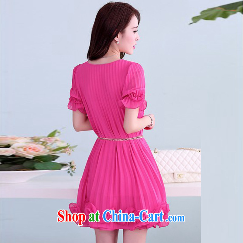 empty and the Butterfly 2015 summer new Korean staple-ju lap the code female snow woven shirts short skirts dresses K 130 red XXXXL, empty and the Butterfly, and, on-line shopping