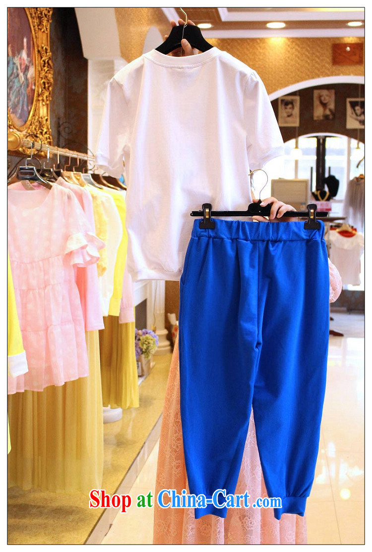 Yuan Bo summer new relaxed casual two-piece large, female pure cotton short-sleeved T shirt + 7 pants white + blue 8126 XL 3 150 - 160 Jack left and right pictures, price, brand platters! Elections are good character, the national distribution, so why buy now enjoy more preferential! Health