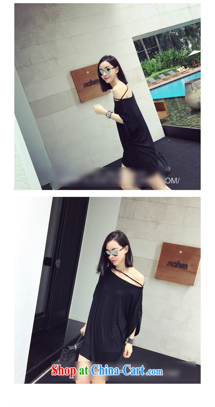 With the new Korean large, female fat sister loose video thin bare shoulders sexy T shirts skirts black XL pictures, price, brand platters! Elections are good character, the national distribution, so why buy now enjoy more preferential! Health