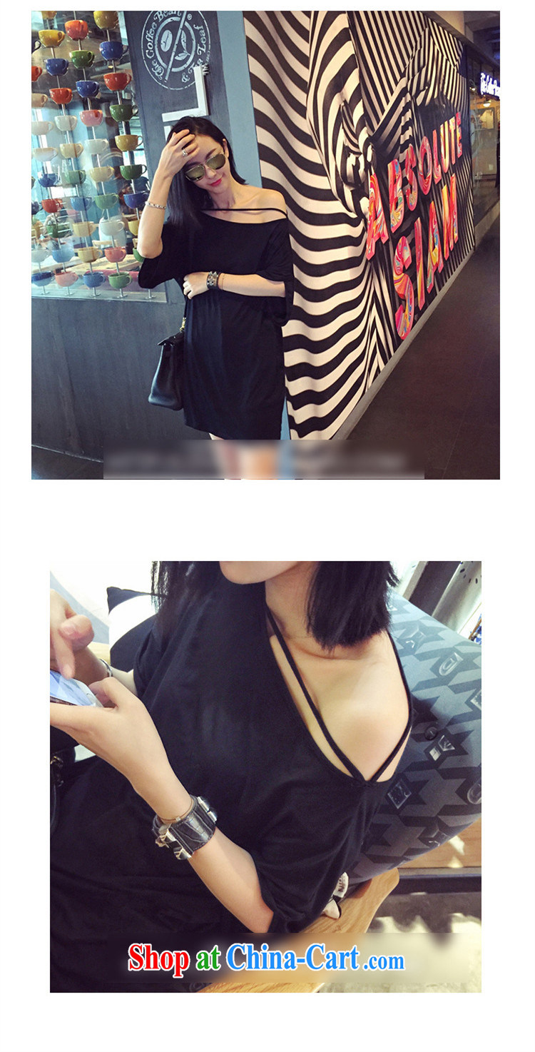 With the new Korean large, female fat sister loose video thin bare shoulders sexy T shirts skirts black XL pictures, price, brand platters! Elections are good character, the national distribution, so why buy now enjoy more preferential! Health