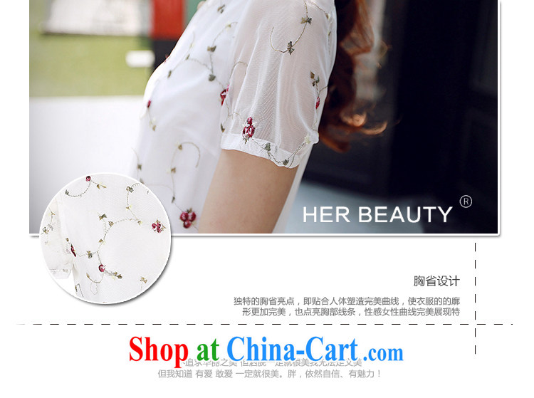 Hes American XL female 2015 mm thick summer new thick sister graphics thin Korean embroidery Web yarn short-sleeved round neck T-shirt fancy XL pictures, price, brand platters! Elections are good character, the national distribution, so why buy now enjoy more preferential! Health