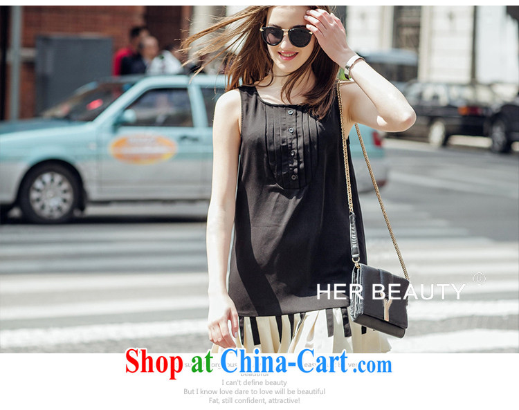 Hes a beauty, women's clothing 2015 Korean summer new the obesity mm video thin knocked color round-neck collar sleeveless vest dresses female piano dress XXL pictures, price, brand platters! Elections are good character, the national distribution, so why buy now enjoy more preferential! Health