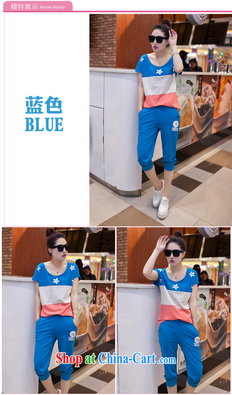 Elegant Greer Garson campaign 2015 7 pants Leisure package summer female Korean short-sleeved sweater kit and stylish two-piece hidden cyan 3 XL pictures, price, brand platters! Elections are good character, the national distribution, so why buy now enjoy more preferential! Health