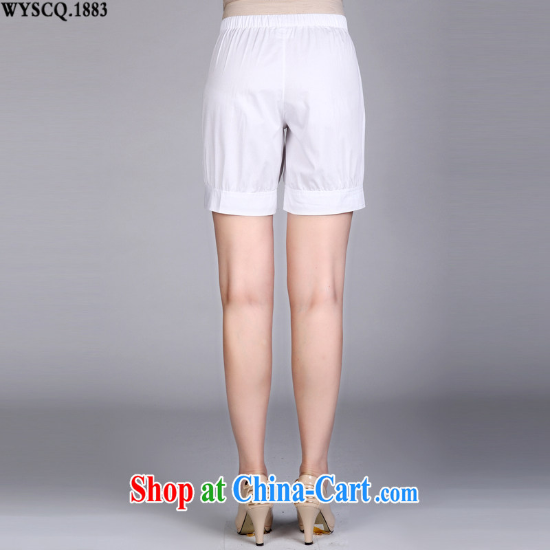 WYSCQ .1,883, older women summer new cotton larger lantern shorts and indeed intensify, shorts, white 4XL waist 2 feet 8 - 3 feet 2, WYSCQ .1,883, shopping on the Internet