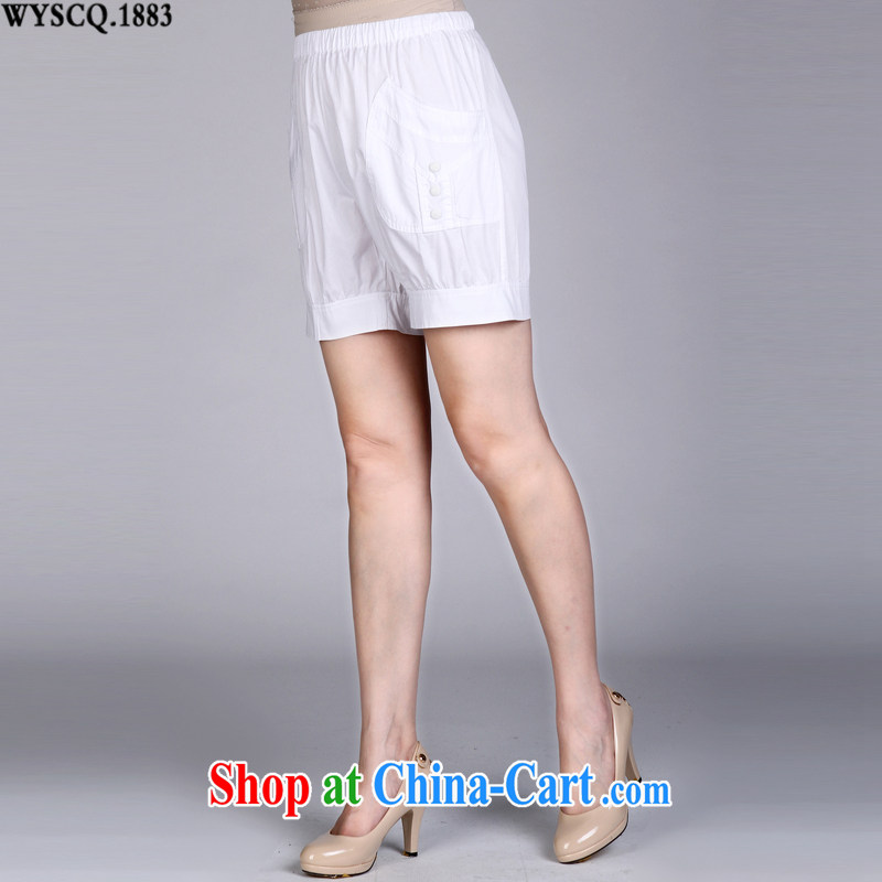 WYSCQ .1,883, older women summer new cotton larger lantern shorts and indeed intensify, shorts, white 4XL waist 2 feet 8 - 3 feet 2, WYSCQ .1,883, shopping on the Internet