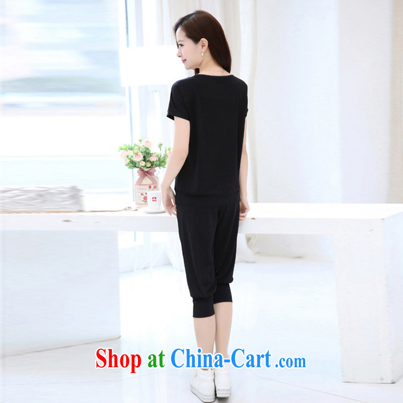 ZZ &FF 2015 new larger female thick mm summer, sport and leisure suite is the XL loose two piece set black XXXXL (175 - 190 ) jack, the Hong Kong Love Honey (XIANGAIMI), online shopping
