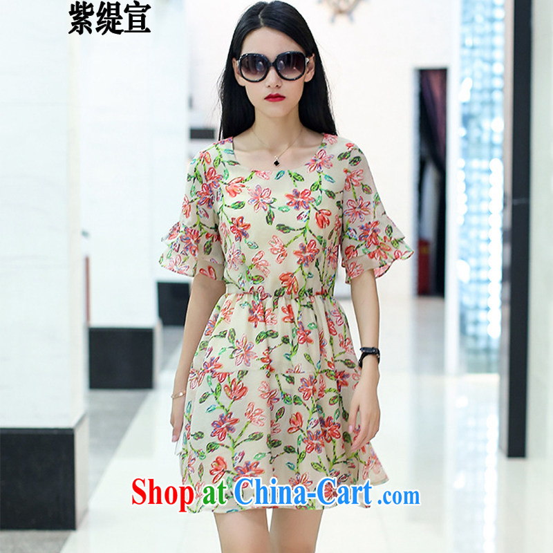 first economy in Europe and declared the code female season with new thick mm video thin short-sleeve floral-yi skirt 1949 _3 XL 150 - 160 Jack left and right