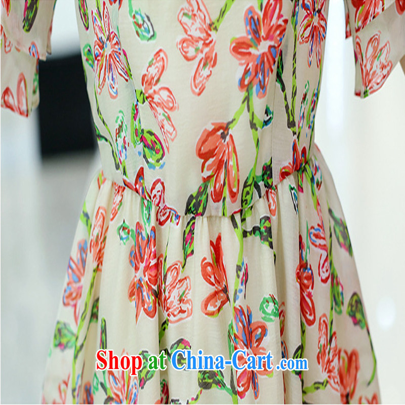 economy first and foremost in Europe and declared the code female season with new thick mm video thin short-sleeved floral double-yi skirt 1949 #3 XL 150 - 160 jack, first economy Sun, shopping on the Internet