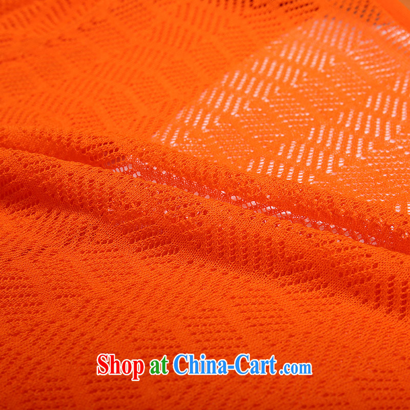 Slim Li-su 2015 summer new, larger female candy-color Language empty stretch out a small T-shirt short-sleeved light ultra 100 on the T-shirt Q 5005 orange 3 XL, slim Li-su, and shopping on the Internet