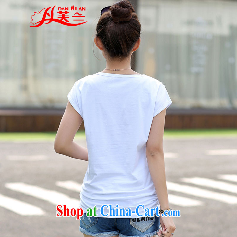 Bin Laden could be estimated (DAN FU AN) summer, the stamp duty round-collar short-sleeve larger girls T-shirts girls personalized girls with white XL (105 - 120 ) jack, bin Laden could be estimated (DAN FU AN), online shopping