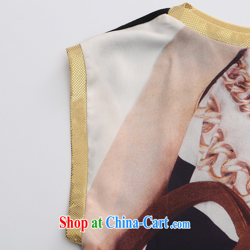 Former Yugoslavia, Mr Big, stylish mom with 2015 summer new thick mm fashion round collar stamp T-shirt 352362202 coffee-colored 4 XL, former Yugoslavia, Mak, and shopping on the Internet