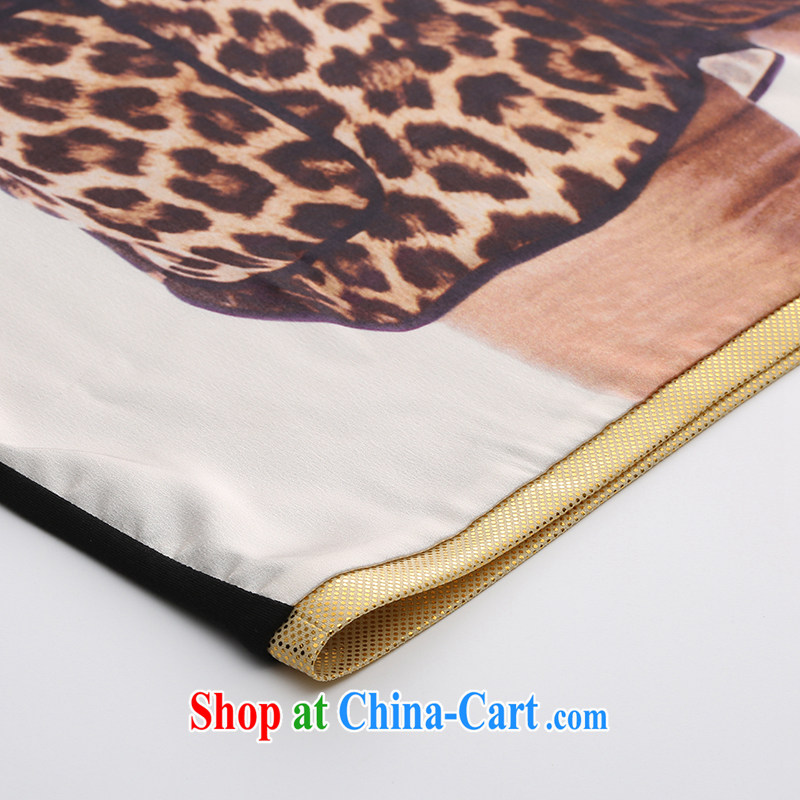 Former Yugoslavia, Mr Big, stylish mom with 2015 summer new thick mm fashion round collar stamp T-shirt 352362202 coffee-colored 4 XL, former Yugoslavia, Mak, and shopping on the Internet
