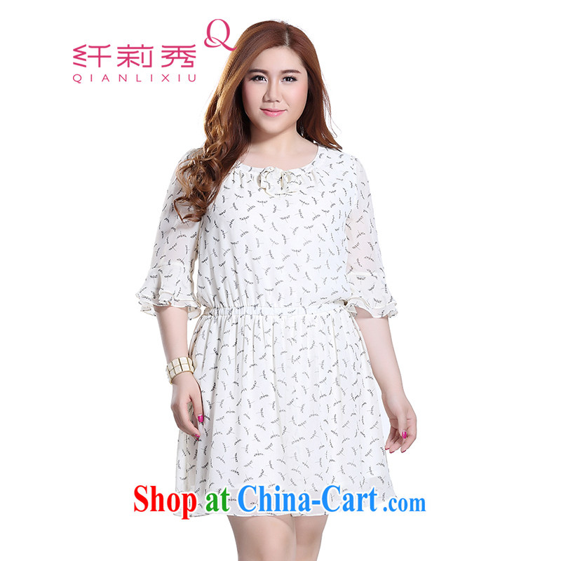 Slim LI Sau 2015 summer new, larger female Dragonfly stamp with bowtie horn cuff woven snow drifts dresses Q 8328 apricot 2 XL