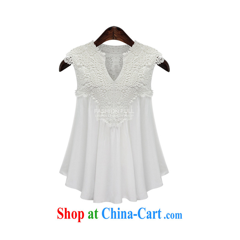 Yu's Sin City 2015 snow-woven shirts thick mm summer lace shirt loose fat T-shirt and indeed increase 200 Jack female white aura 5 XL recommends that you 175 - 200 jack, Yu, for sin (yuerxianzi), online shopping