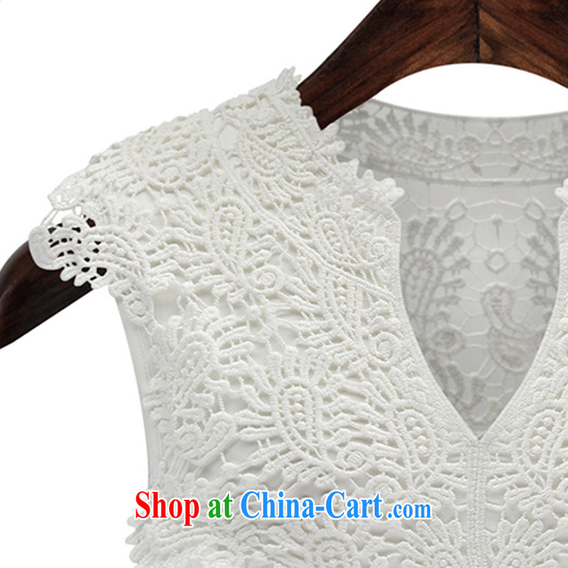 Yu's Sin City 2015 snow-woven shirts thick mm summer lace shirt loose fat T-shirt and indeed increase 200 Jack female white aura 5 XL recommends that you 175 - 200 jack, Yu, for sin (yuerxianzi), online shopping