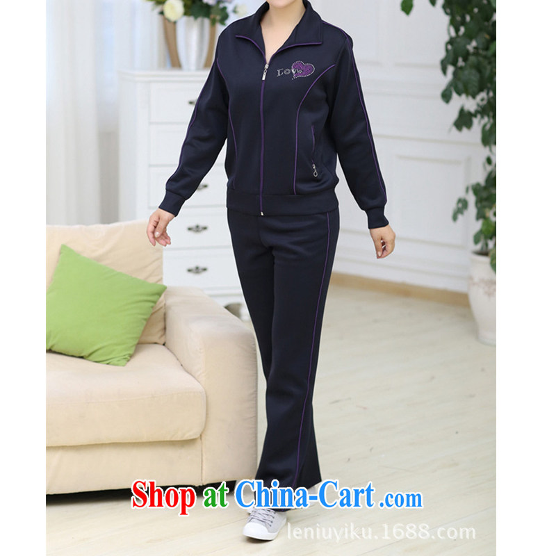 Middle-aged and older women wear summer wear a short-sleeved shirt T 2015 new middle-aged people Spring Summer jacket MOM loaded Sport Kits purple edge XXL, RUILIBEIKA, shopping on the Internet