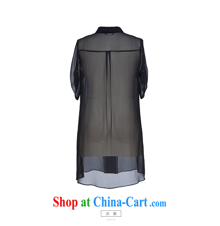 Slim Li-su 2015 summer new, larger female Solid Color leisure lapel arm cuff thin and long, long shirt jacket Q 8697 black 5 XL pictures, price, brand platters! Elections are good character, the national distribution, so why buy now enjoy more preferential! Health