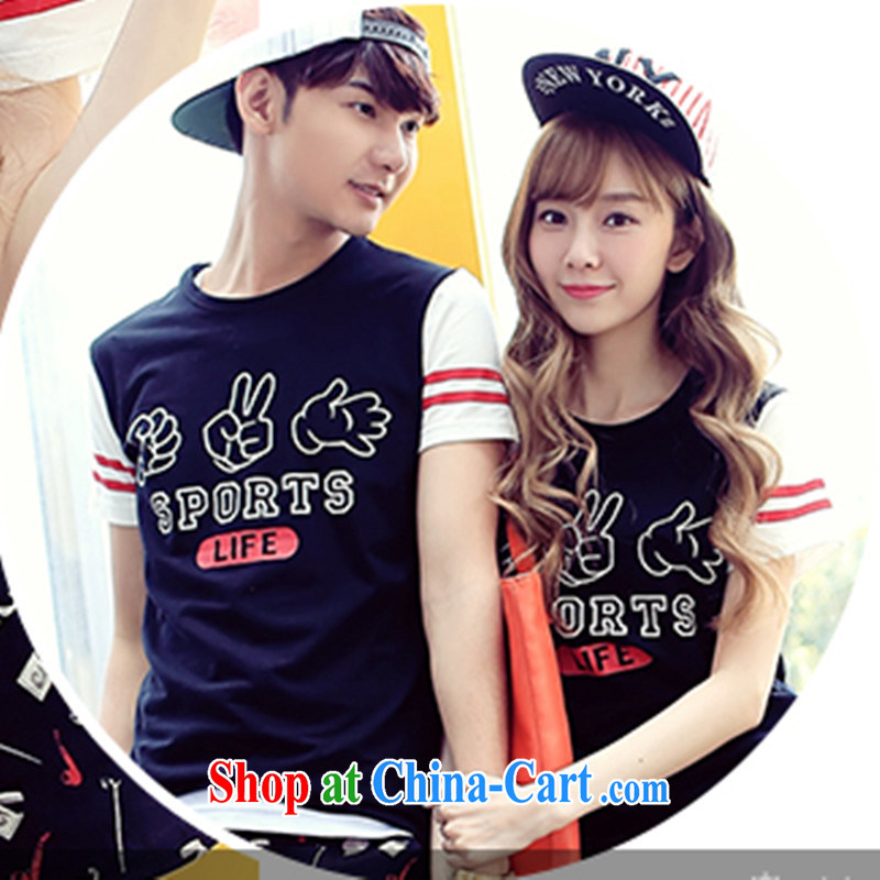 Couples with summer 2015 new Korean couples short-sleeve shirt T female college wind solid T-shirt T-shirt white XXXL, Nong Nooch followers (Toonababa), online shopping