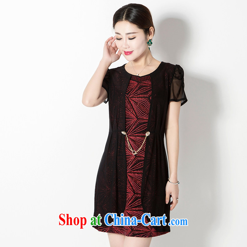 Summer 2015 new products, ladies dresses, older, mature women summer loose short-sleeve upscale dresses leave two graphics thin dresses red 5 XL, Kim Ho-AD, and shopping on the Internet