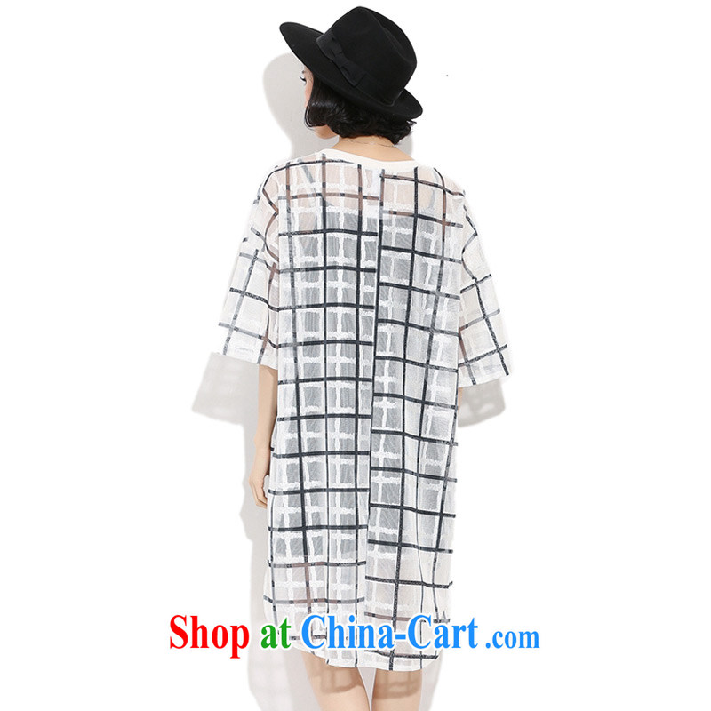 Director of the Advisory Committee summer dress in Europe wind loose the code grid languages empty the root yarn stitching Web dress skirt T fluoroscopy replace white single layer Code, made the Advisory Committee (mmys), online shopping