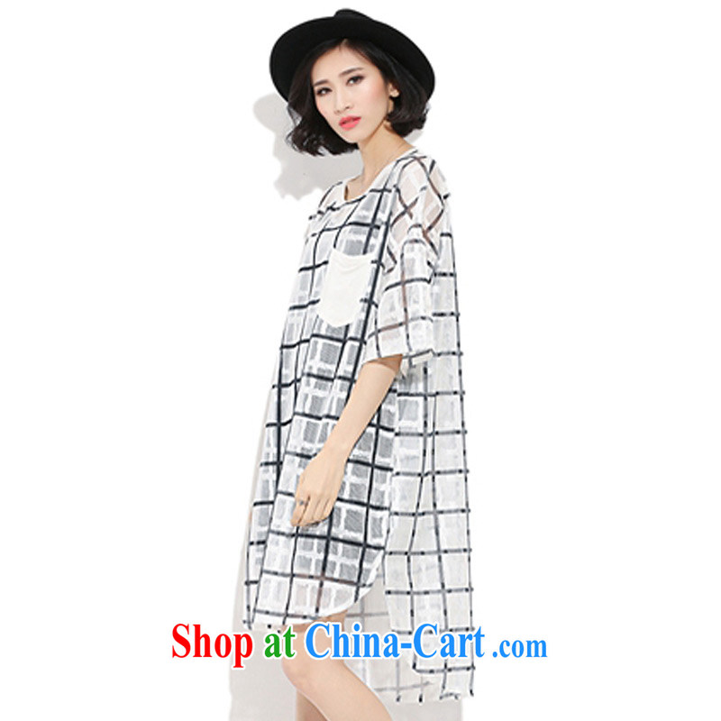 Director of the Advisory Committee summer dress in Europe wind loose the code grid languages empty the root yarn stitching Web dress skirt T fluoroscopy replace white single layer Code, made the Advisory Committee (mmys), online shopping
