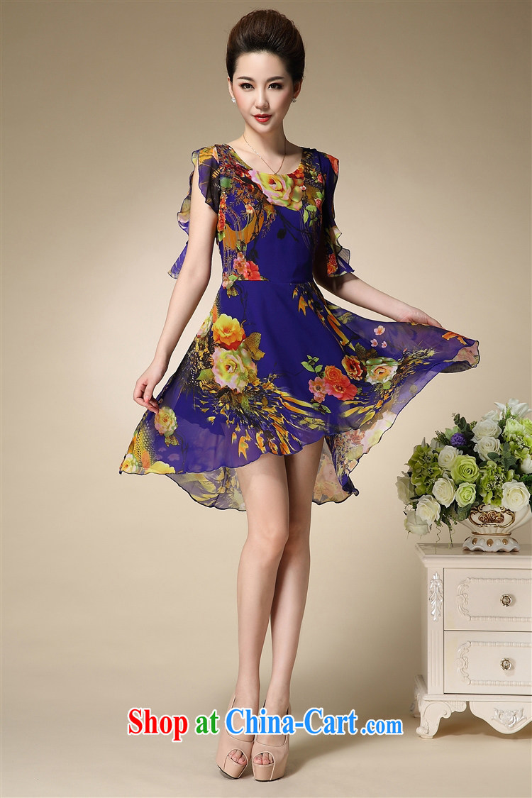 UYUK dress girls summer 2015 the Code women's clothing stylish stamp snow woven middle-aged ladies dress mother load Po blue XXXXL pictures, price, brand platters! Elections are good character, the national distribution, so why buy now enjoy more preferential! Health