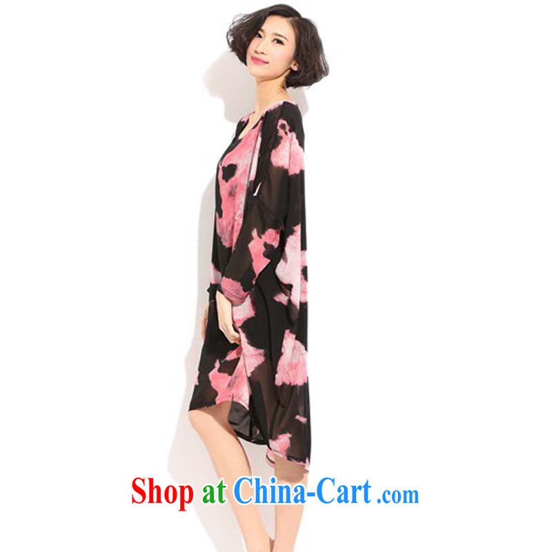 Colorful nickname Julia 2015 spring and summer, and indeed increase, female fat MM summer wear thick, graphics thin, two-piece loose snow-woven dresses black XL, colorful nicknames Tarja Halonen, shopping on the Internet