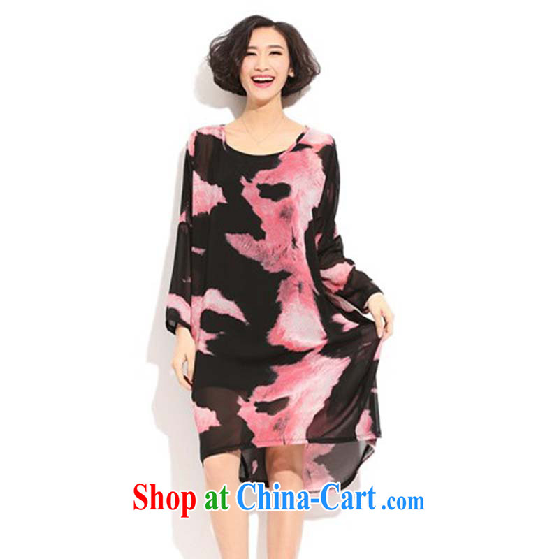 Colorful nickname Julia 2015 spring and summer, and indeed increase, female fat MM summer wear thick, graphics thin, two-piece loose snow-woven dresses black XL, colorful nicknames Tarja Halonen, shopping on the Internet