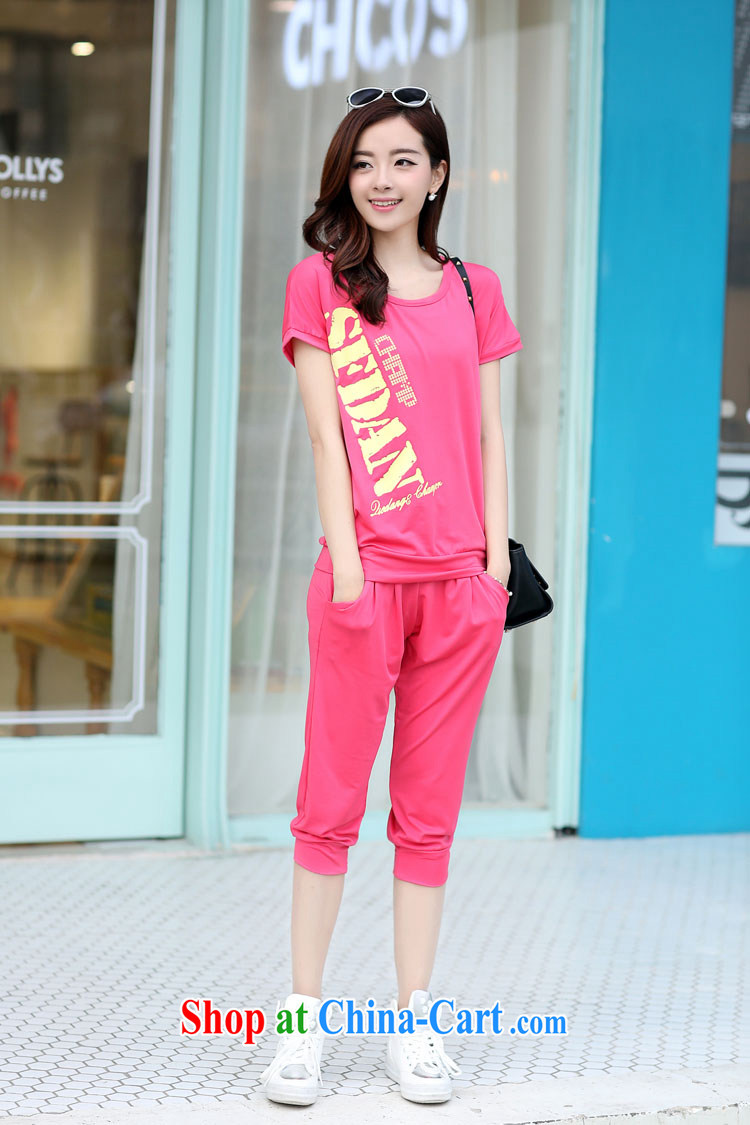 Cheuk-yan Zi spent 2015 mm thick and is indeed increasing, female new spring and summer sport and leisure package short sleeve XL two-piece pink XXXXL pictures, price, brand platters! Elections are good character, the national distribution, so why buy now enjoy more preferential! Health