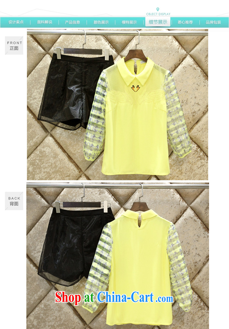 Blue South Korea's 2015 spring and summer new female Two-piece 5 sub-sleeved T-shirt with shorts sweet Leisure package female yellow XL pictures, price, brand platters! Elections are good character, the national distribution, so why buy now enjoy more preferential! Health