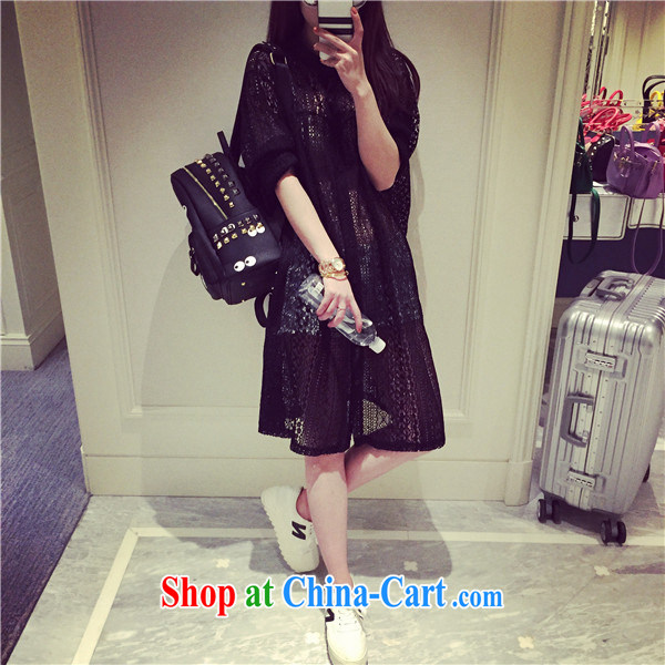 Hung Tai Spring Summer 2015 XL girls thick MM bat Openwork cardigan jacket long sunscreen 9011 black large code XXXL pictures, price, brand platters! Elections are good character, the national distribution, so why buy now enjoy more preferential! Health