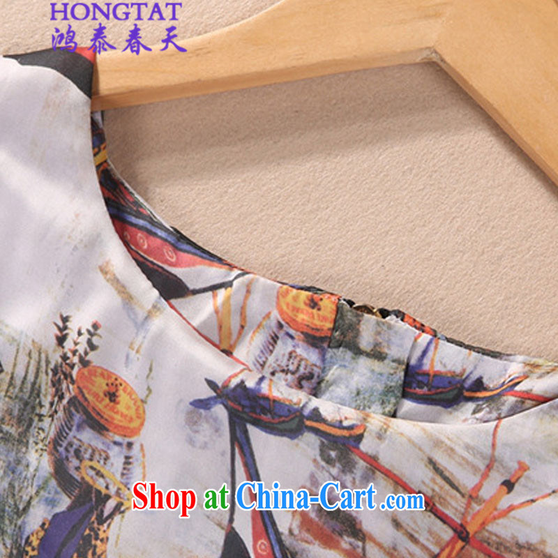 Leong Che-hung Tai Spring Summer 2015 the Code women mm thick graphics thin ice woven shirts T shirts shorts package thick sister and indeed increase 9116 picture color 4 XL, Hung-tai spring (hongtaichuntian), online shopping