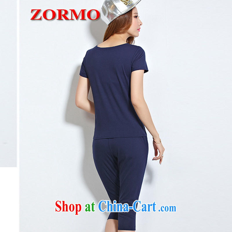ZORMO 2015 summer new hot stamp duty and indeed increase, Sport Kits mm thick stretch cotton leisure suite royal blue 4 XL, ZORMO, and shopping on the Internet