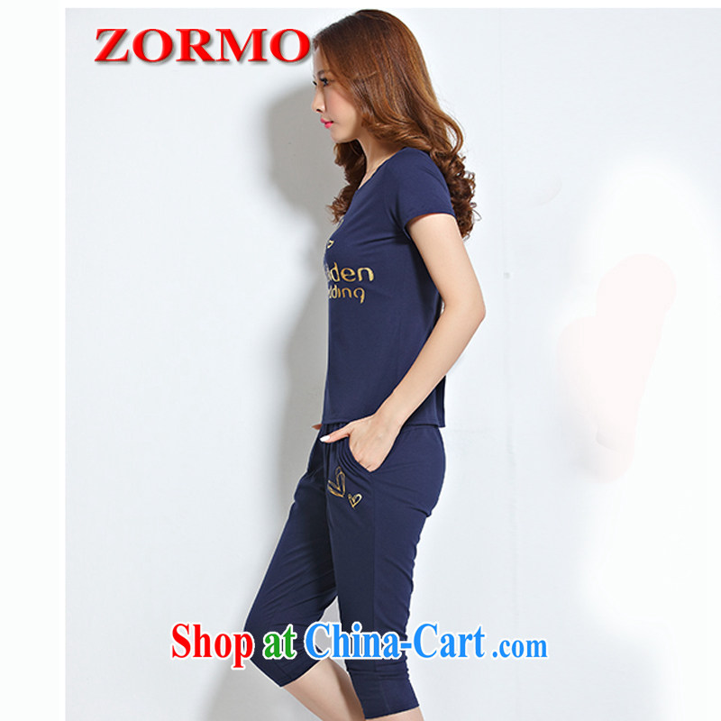 ZORMO 2015 summer new hot stamp duty and indeed increase, Sport Kits mm thick stretch cotton leisure suite royal blue 4 XL, ZORMO, and shopping on the Internet