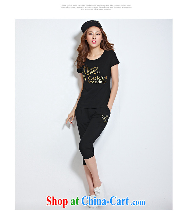 ZORMO larger female Leisure package letter stamp XL T shirt + 7 pants 2-piece set mm thick Sport Kits black 5 XL pictures, price, brand platters! Elections are good character, the national distribution, so why buy now enjoy more preferential! Health