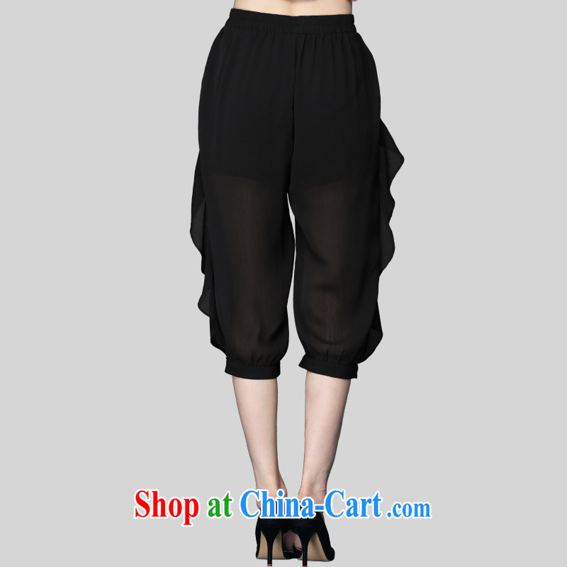 Director of 2015 summer new 200 jack and indeed XL female solid Trouser press 7 pants girls summer thin thick mm pants in 9206 Black Large Number 4 XL 180 Jack left and right, and Director (Smeilovly), online shopping
