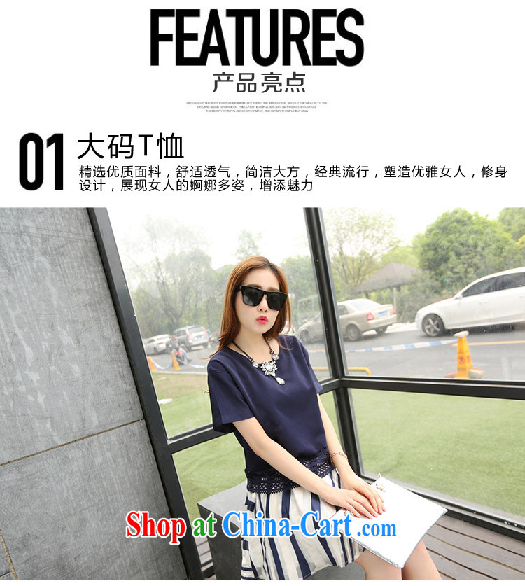 Rate the 2015 summer new dresses XL dress Korean short-sleeved thick sister two-piece 200 Jack 9922 dark blue XXXXL pictures, price, brand platters! Elections are good character, the national distribution, so why buy now enjoy more preferential! Health