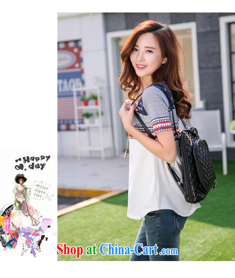 zigzagging, 2015 summer Korean lax round-collar larger female cotton T pension 586 blue XL pictures, price, brand platters! Elections are good character, the national distribution, so why buy now enjoy more preferential! Health