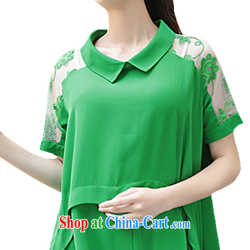 crystal, the Korean Ice woven shirts girls decorated long-sleeved shirt T lace solid T-shirt LP 009 green XXL, crystal Kay, KingCosmos), online shopping