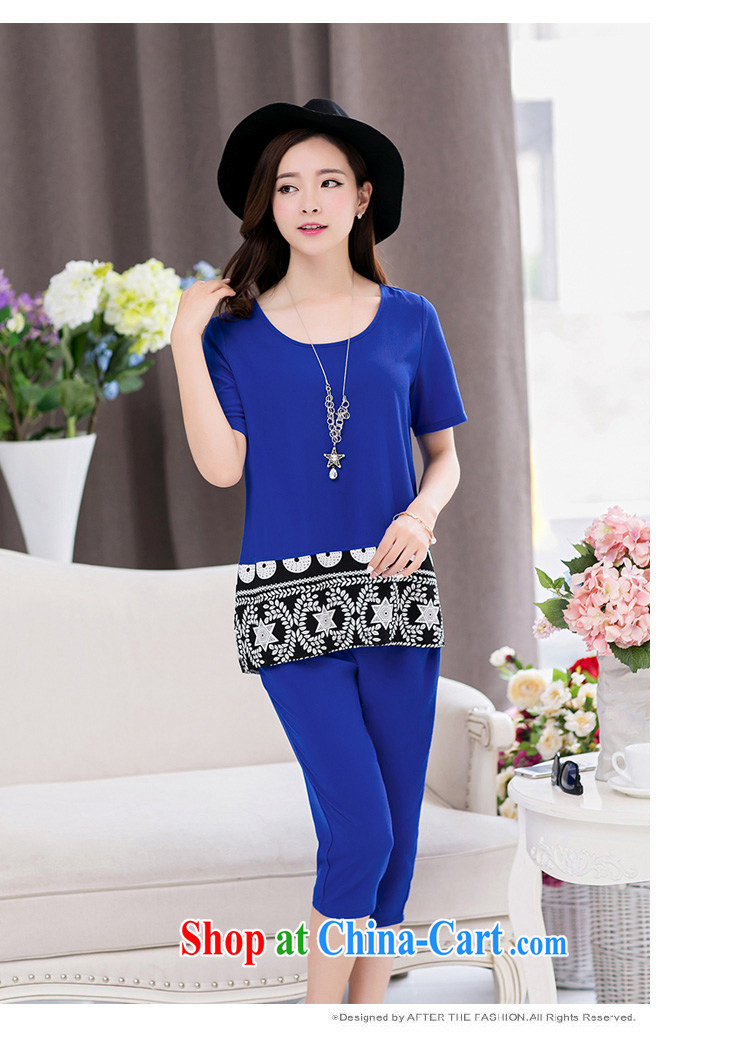 Autumn in the north 2015 summer new women with larger female Two-piece (short-sleeve T-shirt + 7 pants) 9010 Blue Kit 3 XL pictures, price, brand platters! Elections are good character, the national distribution, so why buy now enjoy more preferential! Health
