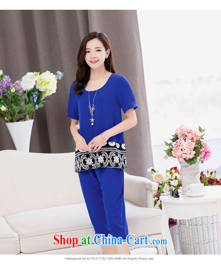 Autumn in the north 2015 summer new women with larger female Two-piece (short-sleeve T-shirt + 7 pants) 9010 Blue Kit 3 XL pictures, price, brand platters! Elections are good character, the national distribution, so why buy now enjoy more preferential! Health